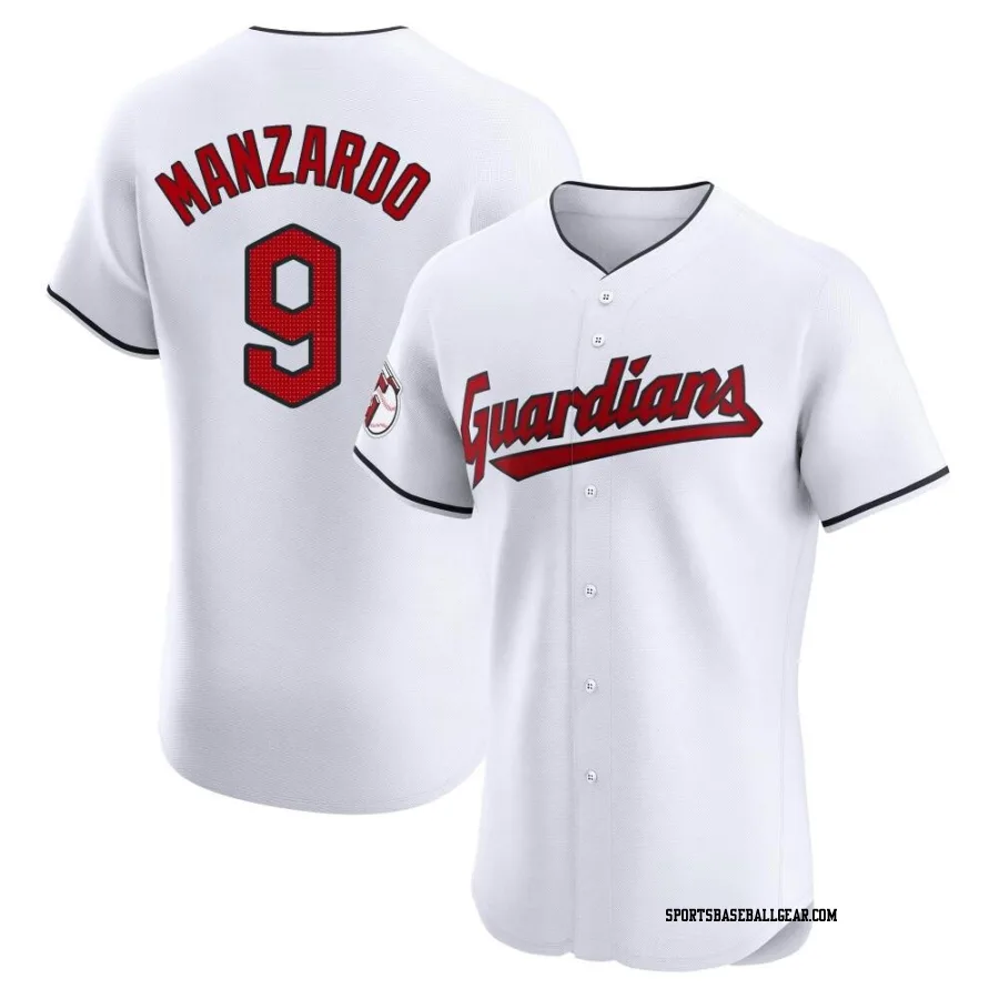 Kyle Manzardo Men's Cleveland Guardians White Elite Home Jersey