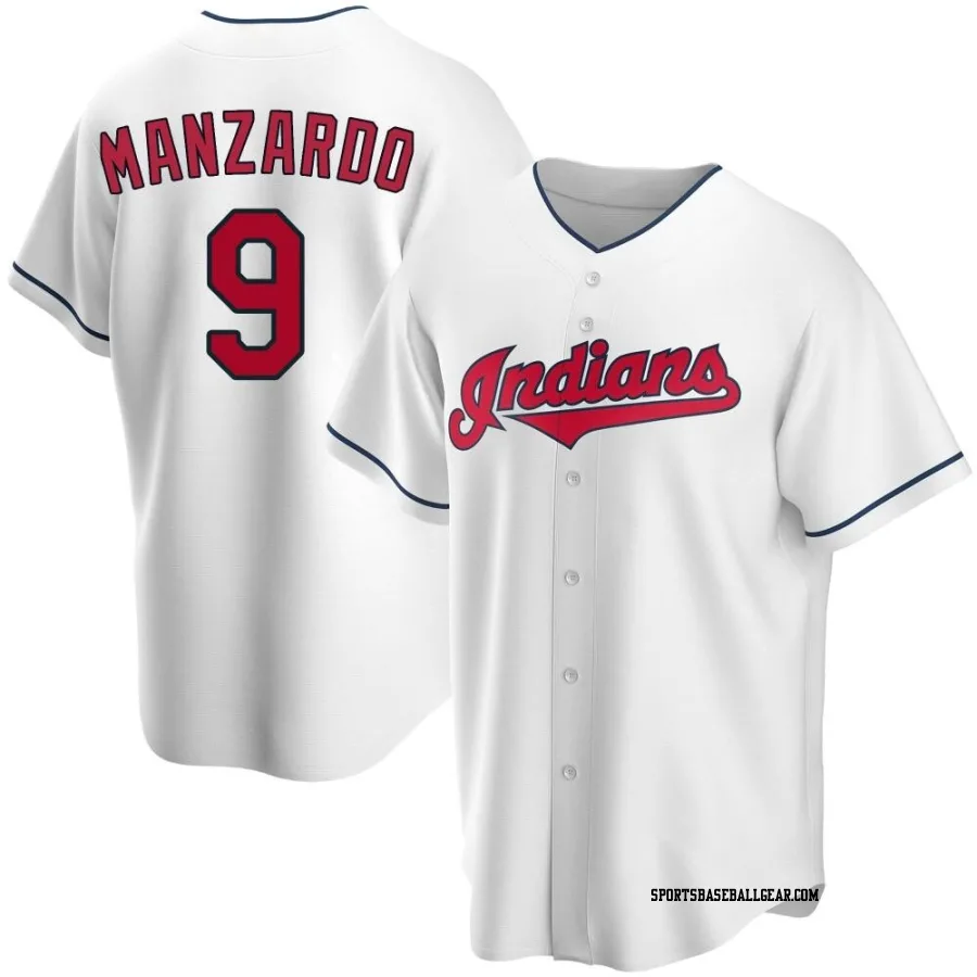 Kyle Manzardo Men's Cleveland Guardians White Replica Home Jersey