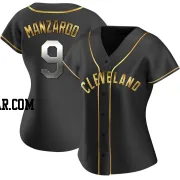 Kyle Manzardo Women's Cleveland Guardians Black Golden Replica Alternate Jersey