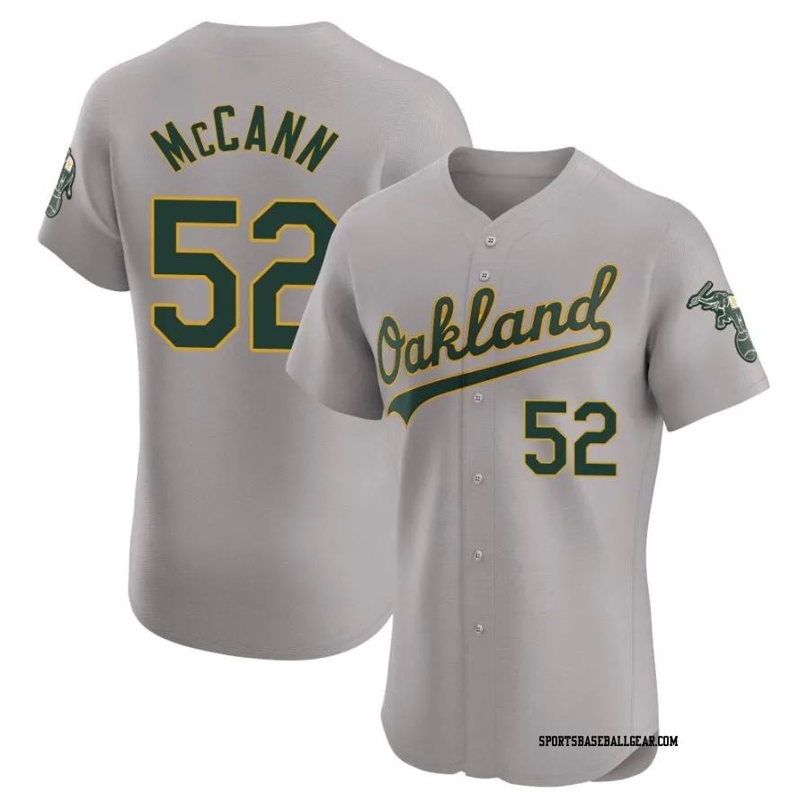 Kyle McCann Men's Oakland Athletics Gray Elite Road Jersey