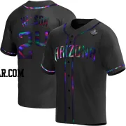 Kyle Nelson Men's Arizona Diamondbacks Black Holographic Replica Alternate 2023 World Series Jersey