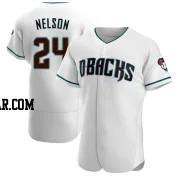 Kyle Nelson Men's Arizona Diamondbacks White/Teal Authentic Alternate Jersey