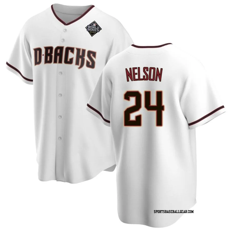 Kyle Nelson Youth Arizona Diamondbacks White Replica Home 2023 World Series Jersey