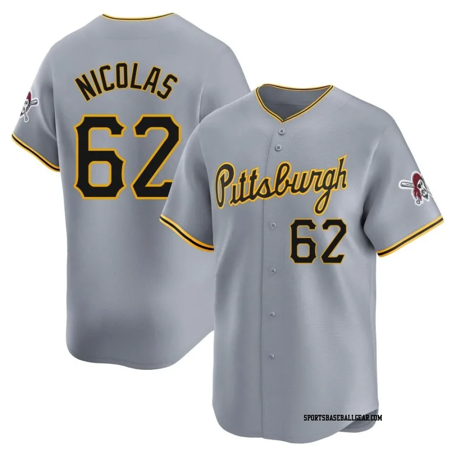 Kyle Nicolas Youth Pittsburgh Pirates Gray Limited Away Jersey