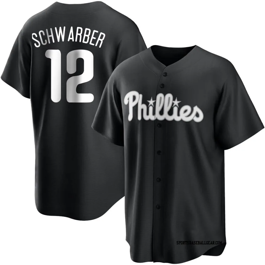 Kyle Schwarber Men's Philadelphia Phillies Black/White Replica Jersey