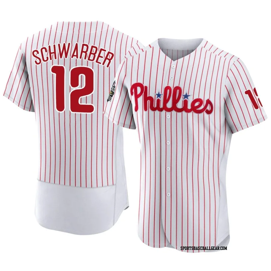 Kyle Schwarber Men's Philadelphia Phillies White Authentic 2022 World Series Home Jersey