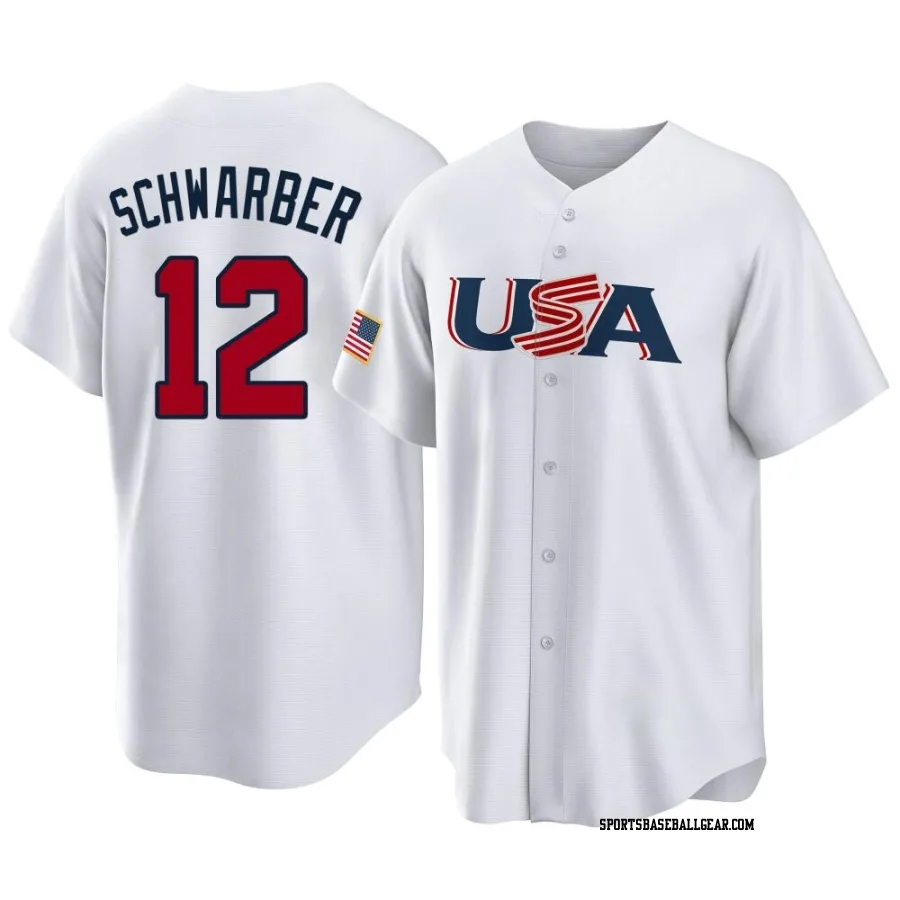 Kyle Schwarber Men's Philadelphia Phillies White Replica USA Baseball 2023 World Baseball Classic Jersey