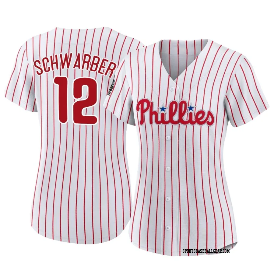 Kyle Schwarber Women's Philadelphia Phillies White Replica 2022 World Series Home Jersey