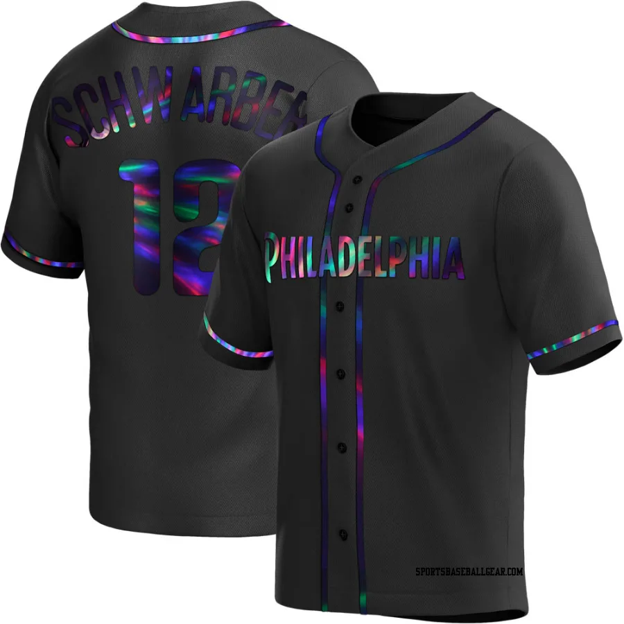 Kyle Schwarber Youth Philadelphia Phillies Black Holographic Replica Alternate Jersey