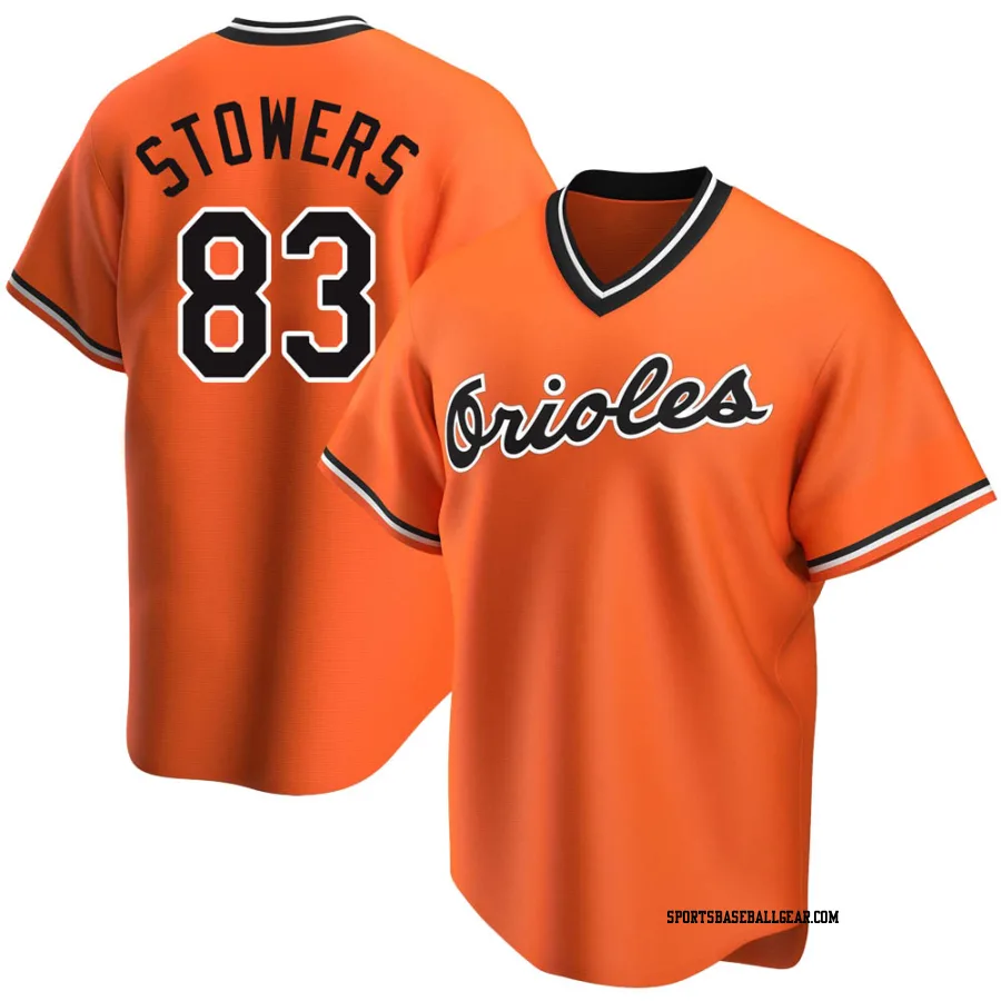 Kyle Stowers Men's Baltimore Orioles Orange Replica Alternate Cooperstown Collection Jersey