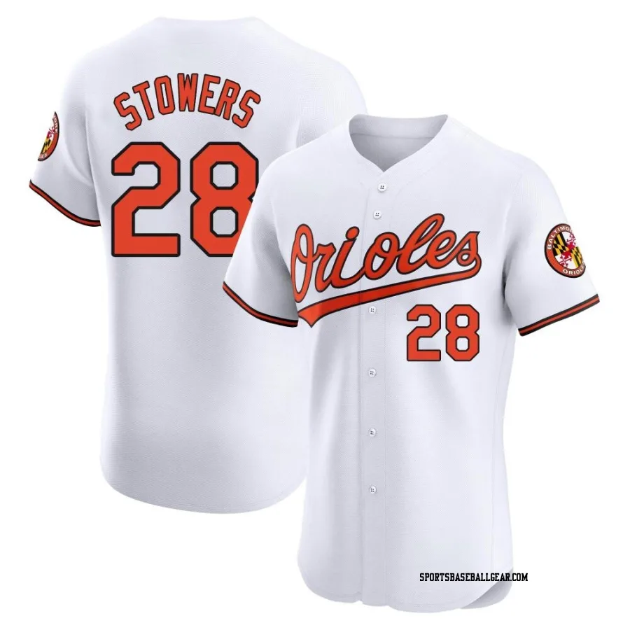 Kyle Stowers Men's Baltimore Orioles White Elite Home Jersey