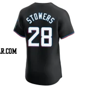 Kyle Stowers Men's Miami Marlins Black Elite Alternate Vapor Premier Jersey