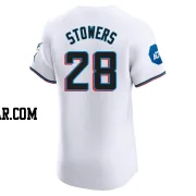 Kyle Stowers Men's Miami Marlins White Elite Home Patch Jersey