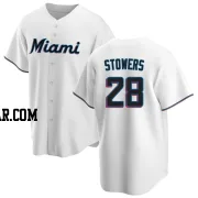 Kyle Stowers Men's Miami Marlins White Replica Home Jersey