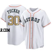 Kyle Tucker Men's Houston Astros Gold Replica White 2023 Collection Jersey