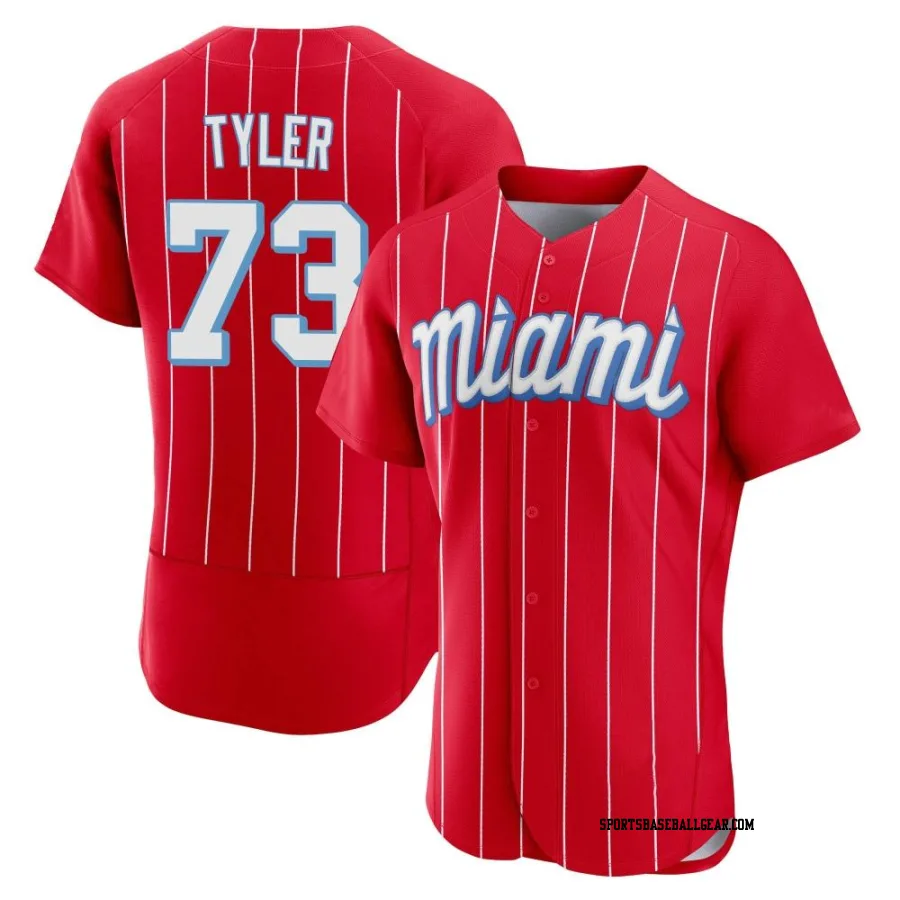 Kyle Tyler Men's Miami Marlins Red Authentic 2021 City Connect Jersey