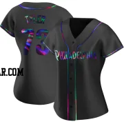 Kyle Tyler Women's Philadelphia Phillies Black Holographic Replica Alternate Jersey