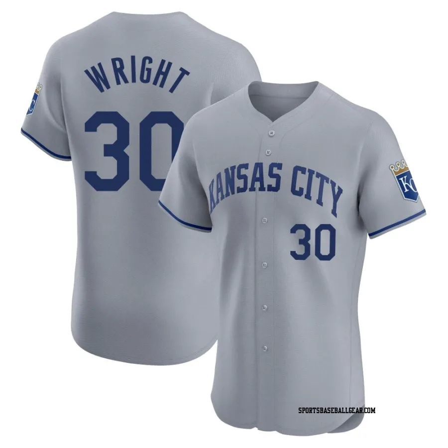 Kyle Wright Men's Kansas City Royals Gray Elite Road Jersey