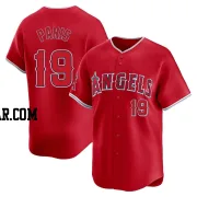 Kyren Paris Men's Los Angeles Angels Red Limited Alternate Jersey