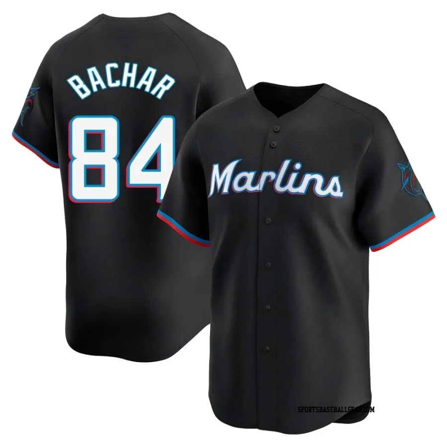 Lake Bachar Men's Miami Marlins Black Limited Alternate Jersey