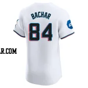 Lake Bachar Men's Miami Marlins White Elite Home Patch Jersey