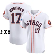 Lance Berkman Men's Houston Astros White Elite Home Patch Jersey