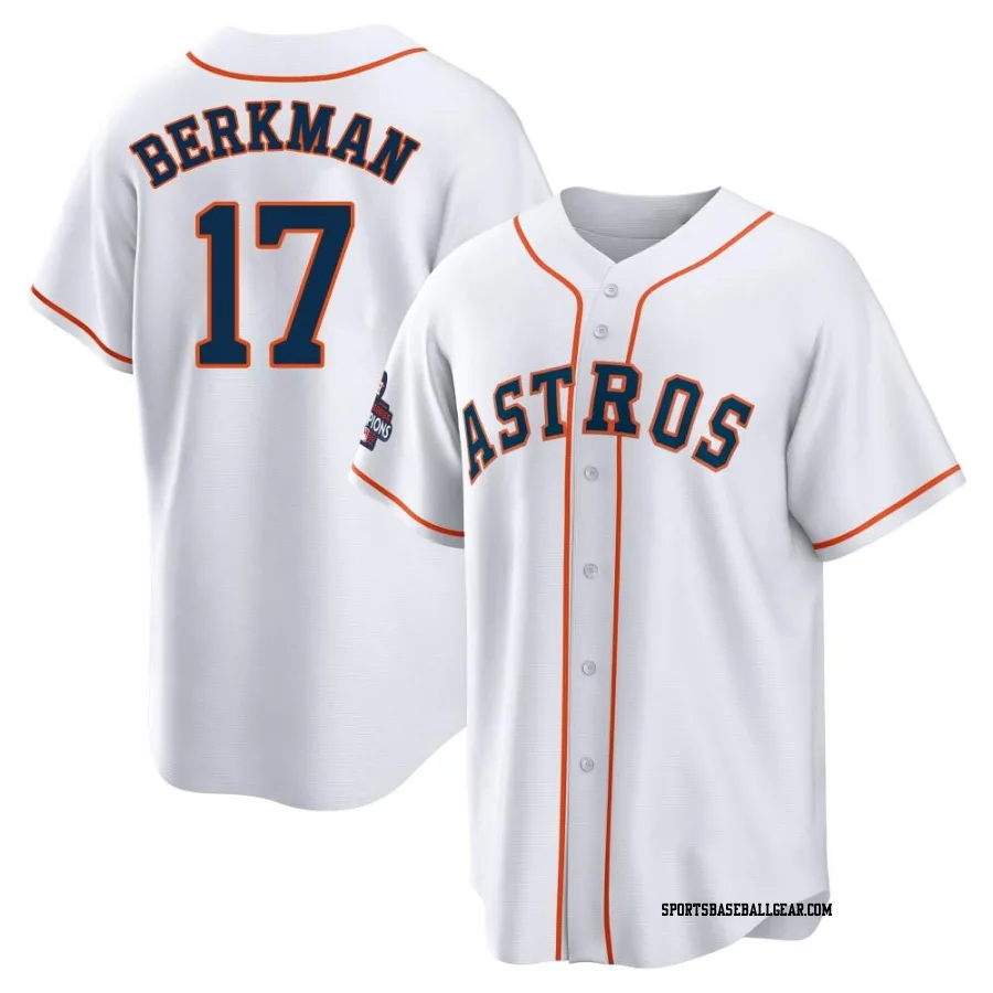 Lance Berkman Youth Houston Astros White Replica 2022 World Series Champions Home Jersey