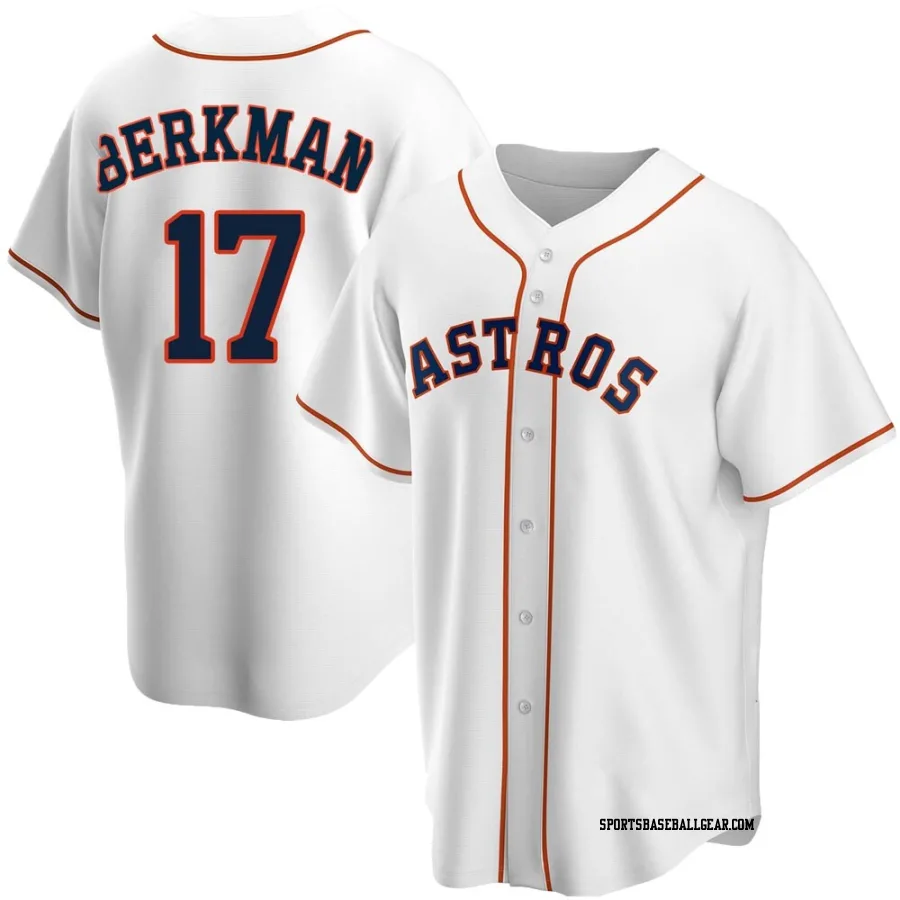 Lance Berkman Youth Houston Astros White Replica Home Jersey