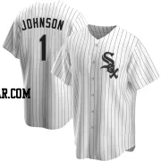 Lance Johnson Men's Chicago White Sox White Replica Home Jersey