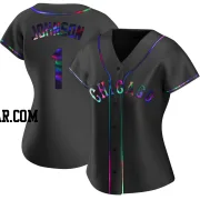 Lance Johnson Women's Chicago White Sox Black Holographic Replica Alternate Jersey