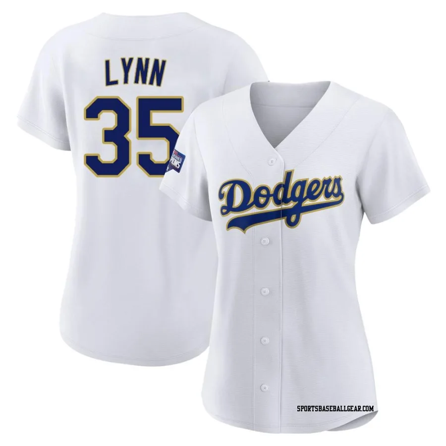 Lance Lynn Women's Los Angeles Dodgers White/Gold Authentic 2021 Gold Program Player Jersey