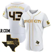 Lance Mccullers Jr. Men's Houston Astros White/Gold Authentic Lance McCullers Jr. 2023 Space City Ready 2 Reign Flex Base Jersey