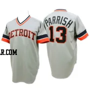 Lance Parrish Men's Detroit Tigers Grey Authentic Throwback Jersey