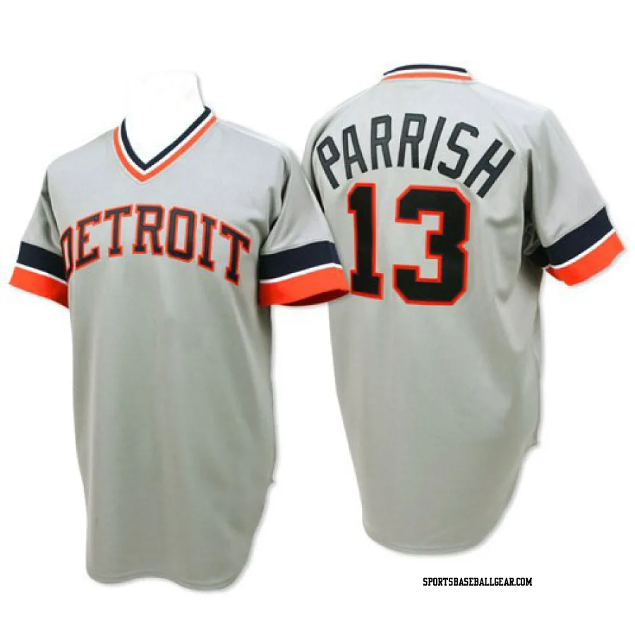 Lance Parrish Men's Detroit Tigers Grey Authentic Throwback Jersey