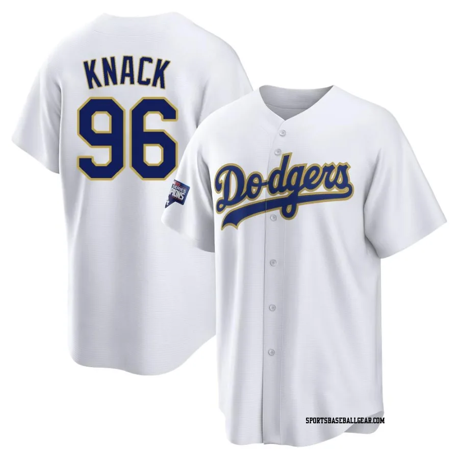 Landon Knack Men's Los Angeles Dodgers White/Gold Replica 2021 Gold Program Player Jersey