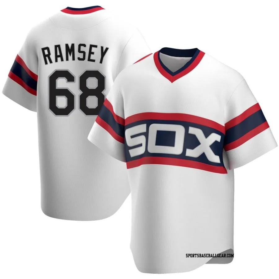 Lane Ramsey Men's Chicago White Sox White Replica Cooperstown Collection Jersey