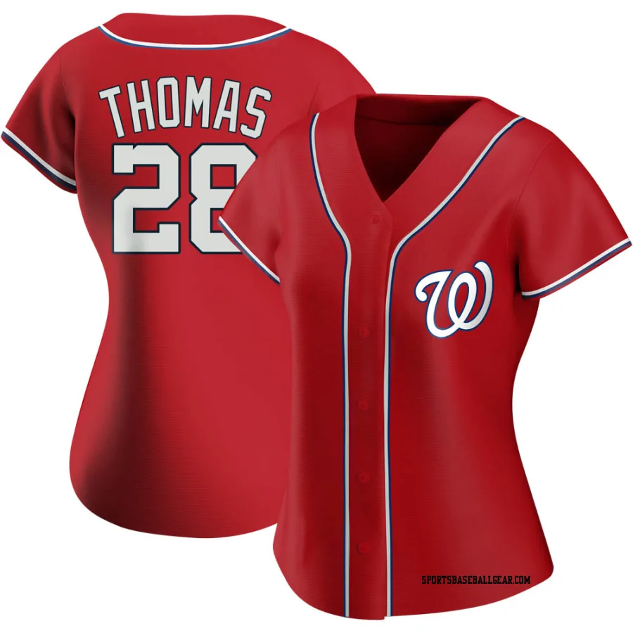 Lane Thomas Women's Washington Nationals Red Authentic Alternate Jersey