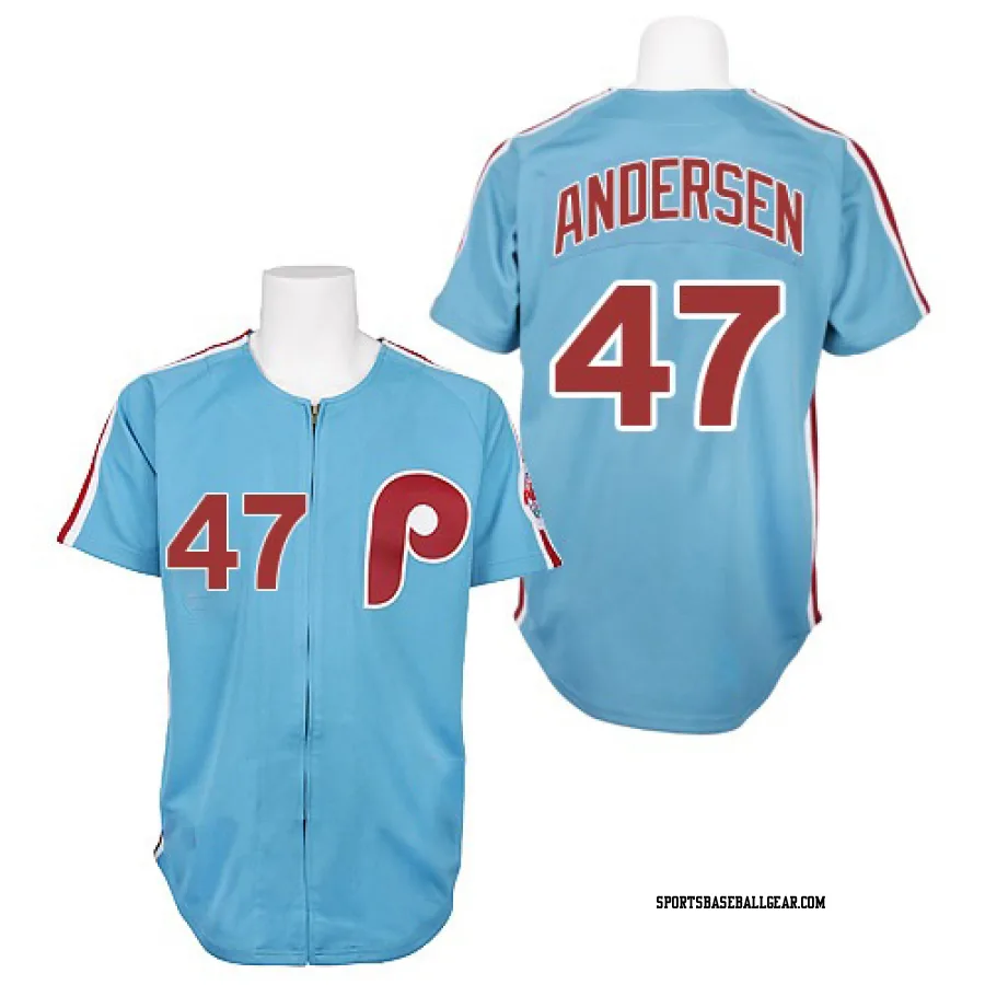 Larry Andersen Men's Philadelphia Phillies Blue Replica 1984 Throwback Jersey