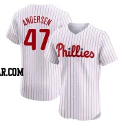 Larry Andersen Men's Philadelphia Phillies White Elite Home Jersey