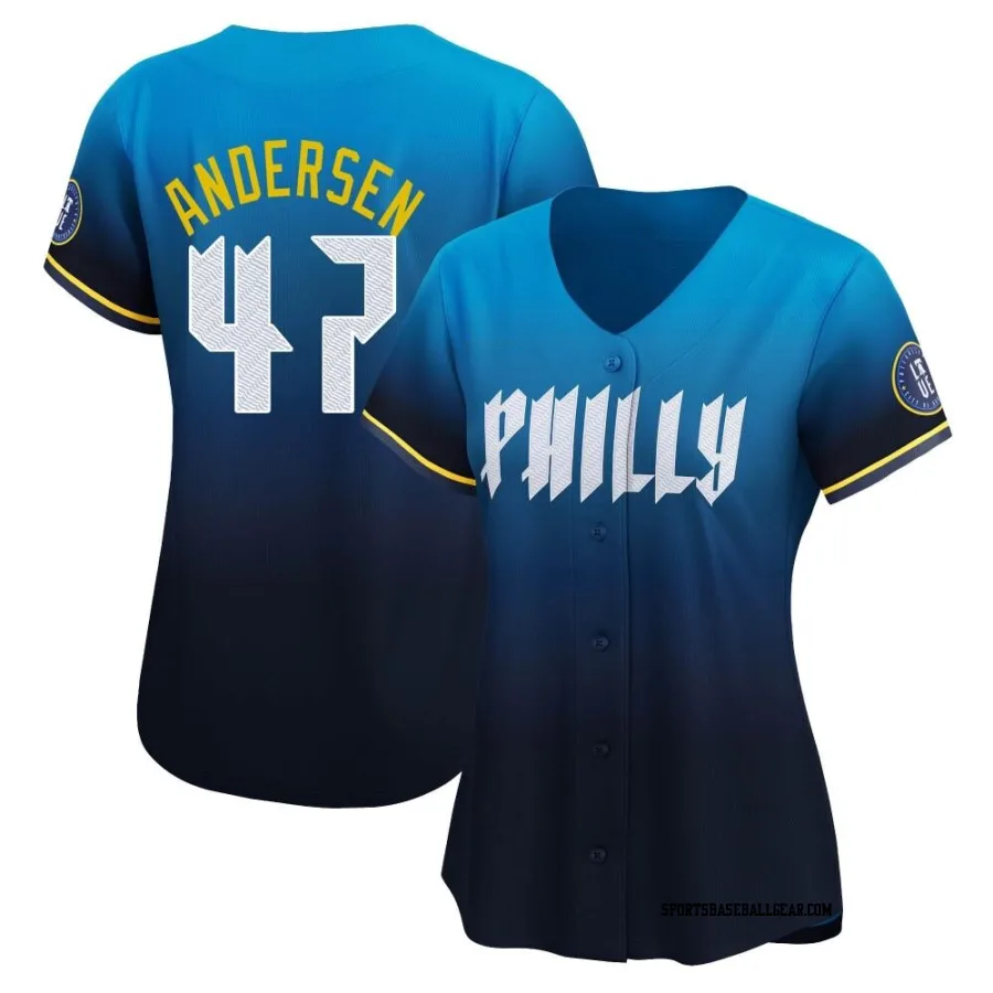 Larry Andersen Women's Philadelphia Phillies Blue Limited 2024 City Connect Jersey