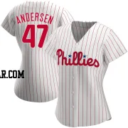 Larry Andersen Women's Philadelphia Phillies White Replica Home Jersey