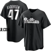 Larry Andersen Youth Philadelphia Phillies Black/White Replica Jersey