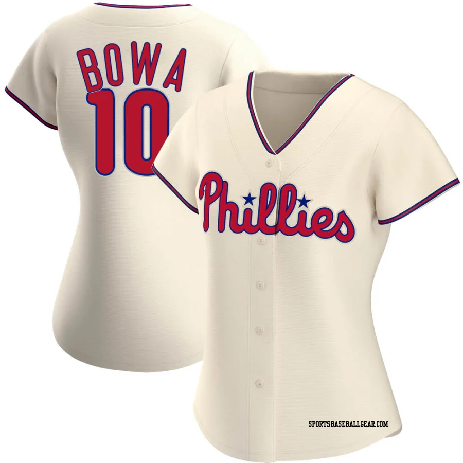 Larry Bowa Women's Philadelphia Phillies Cream Authentic Alternate Jersey