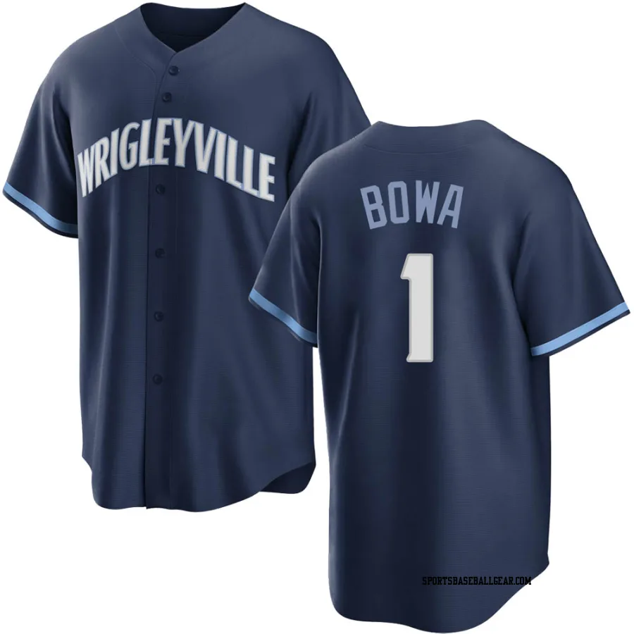 Larry Bowa Youth Chicago Cubs Navy Replica 2021 City Connect Jersey