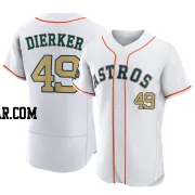 Larry Dierker Men's Houston Astros Gold Authentic White 2023 Collection Jersey