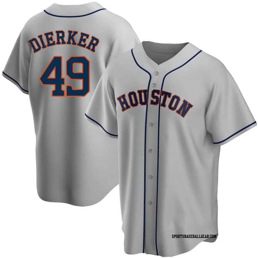 Larry Dierker Men's Houston Astros Gray Replica Road Jersey