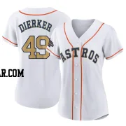 Larry Dierker Women's Houston Astros Gold Replica White 2023 Collection Jersey