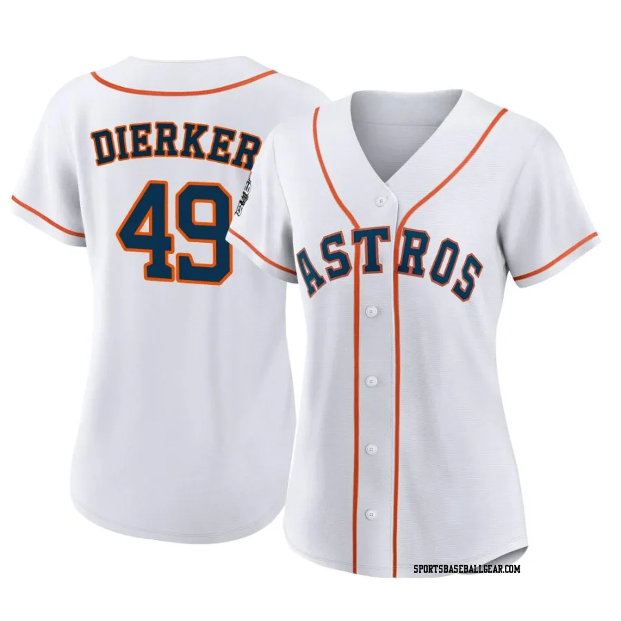 Larry Dierker Women's Houston Astros White Authentic 2022 World Series Home Jersey