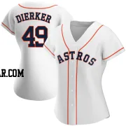 Larry Dierker Women's Houston Astros White Authentic Home Jersey