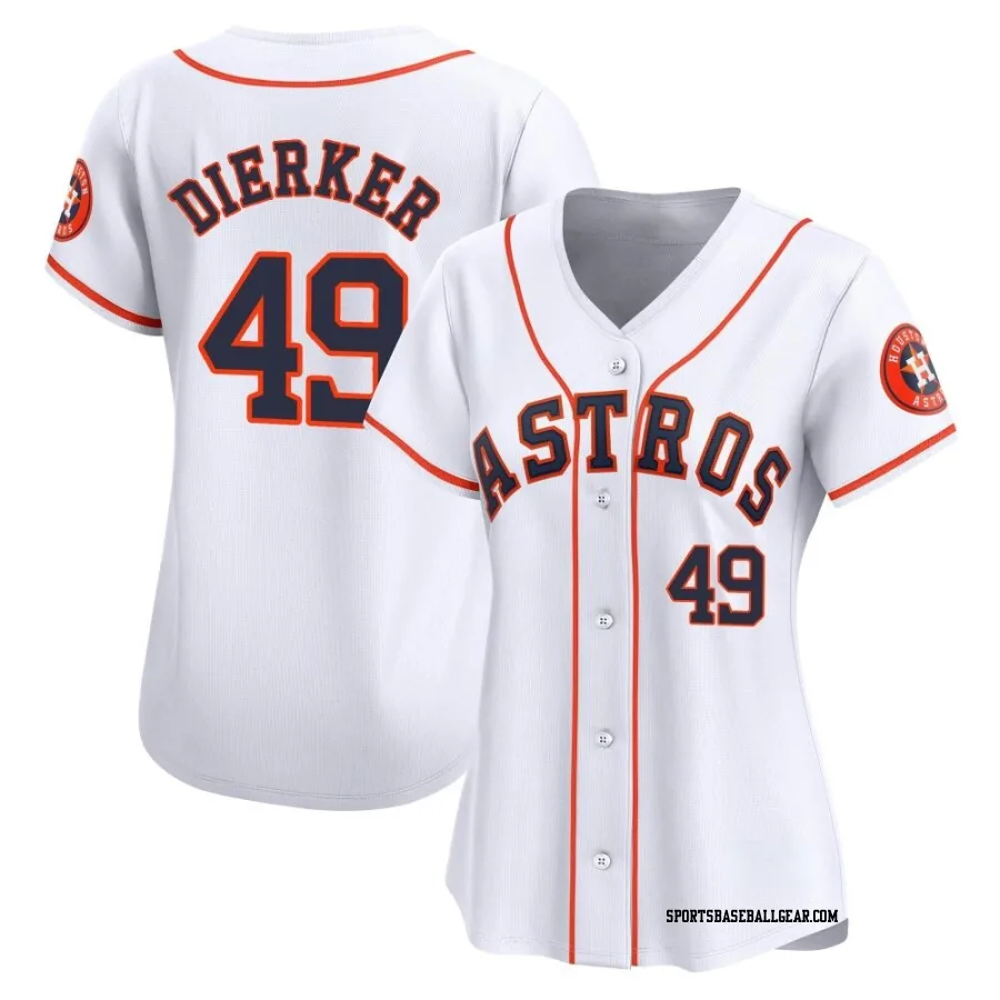 Larry Dierker Women's Houston Astros White Limited Home Jersey